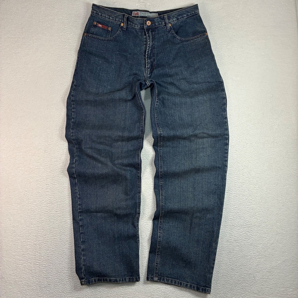 Y2K Chams Baggy Jeans Men 34x32 Blue Faded Loose Relaxed Denim Skater Vintage